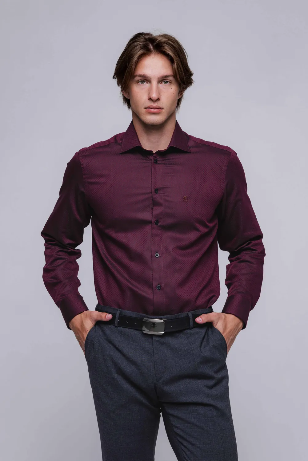 Alain Delon camicia business Slim Fit cotone