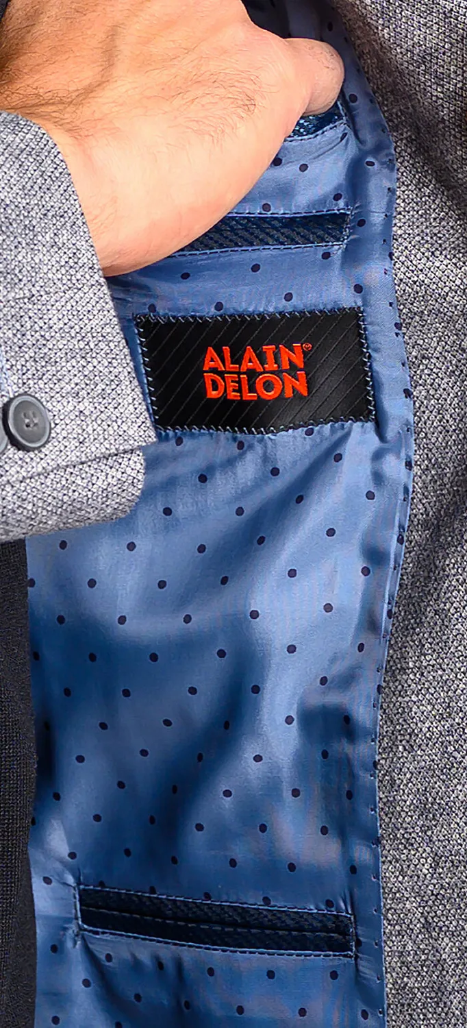 Alain Delon Giacca Grigia Cotone Slim Fit