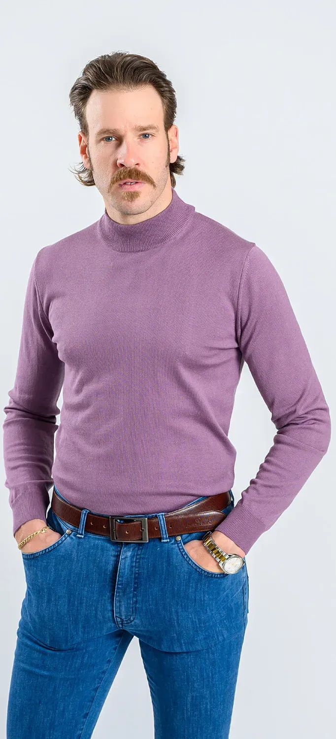 Alain Delon Dolcevita Cotone Lilla Slim Fit