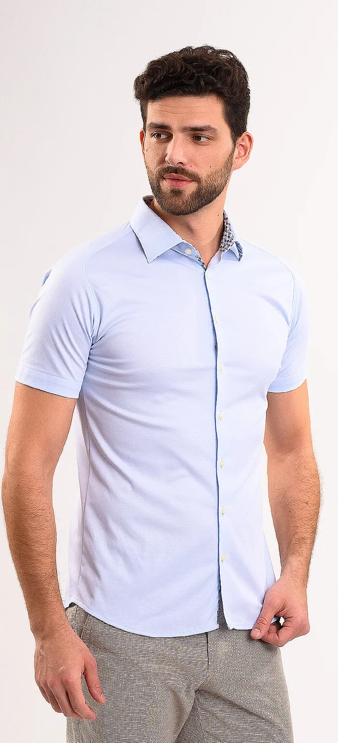 Alain Delon stretch Extra Slim camicia manica corta S