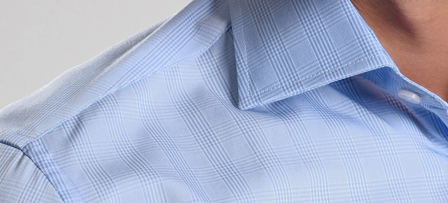 Alain Delon Classic camicia uomo blu quadri cotone spagnolo
