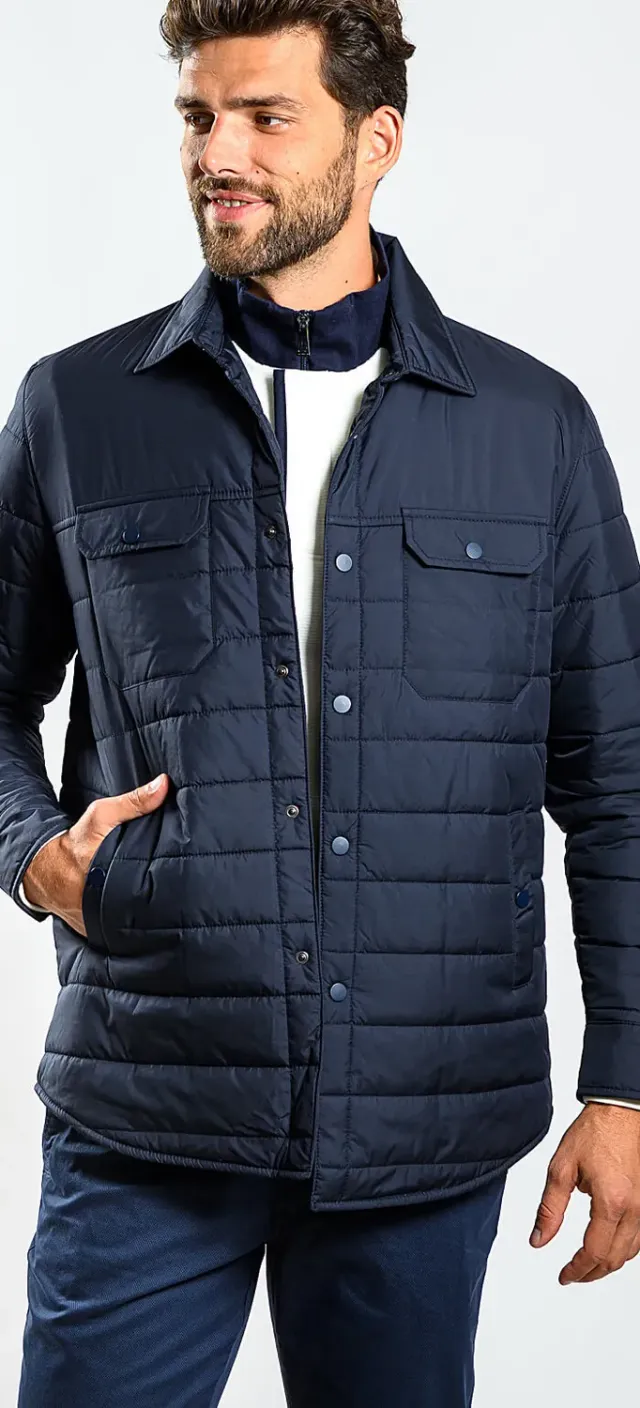 Alain Delon giacca camicia blu navy M antivento