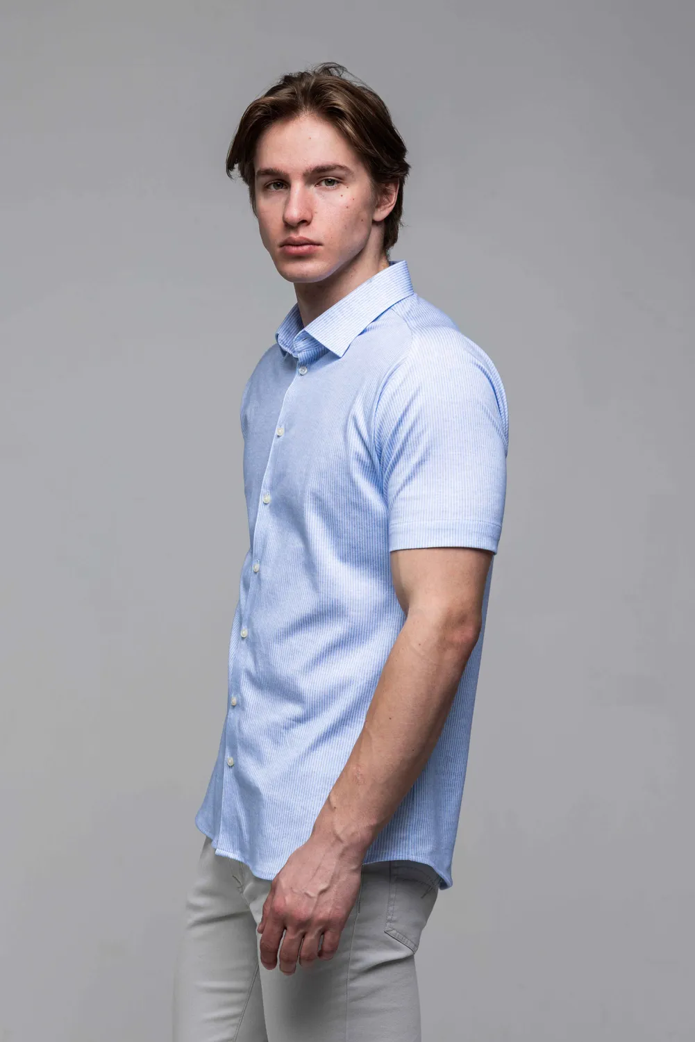 Alain Delon camicia righe manica corta Extra Slim Fit