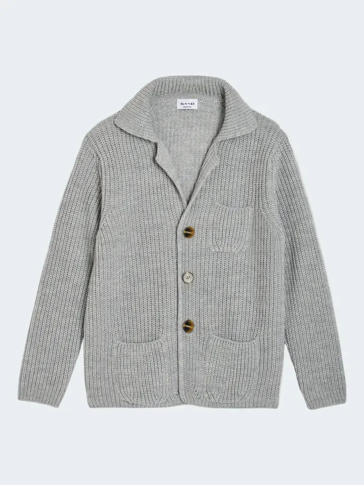 Sand Menswear 5632 Dean cardigan coste grigio perla