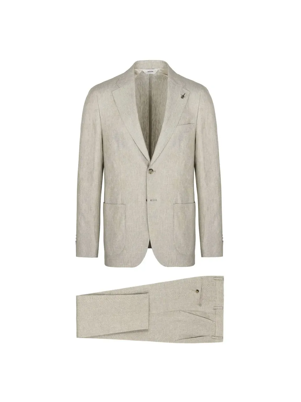 Paoloni abito sfoderato lino beige 2 bottoni