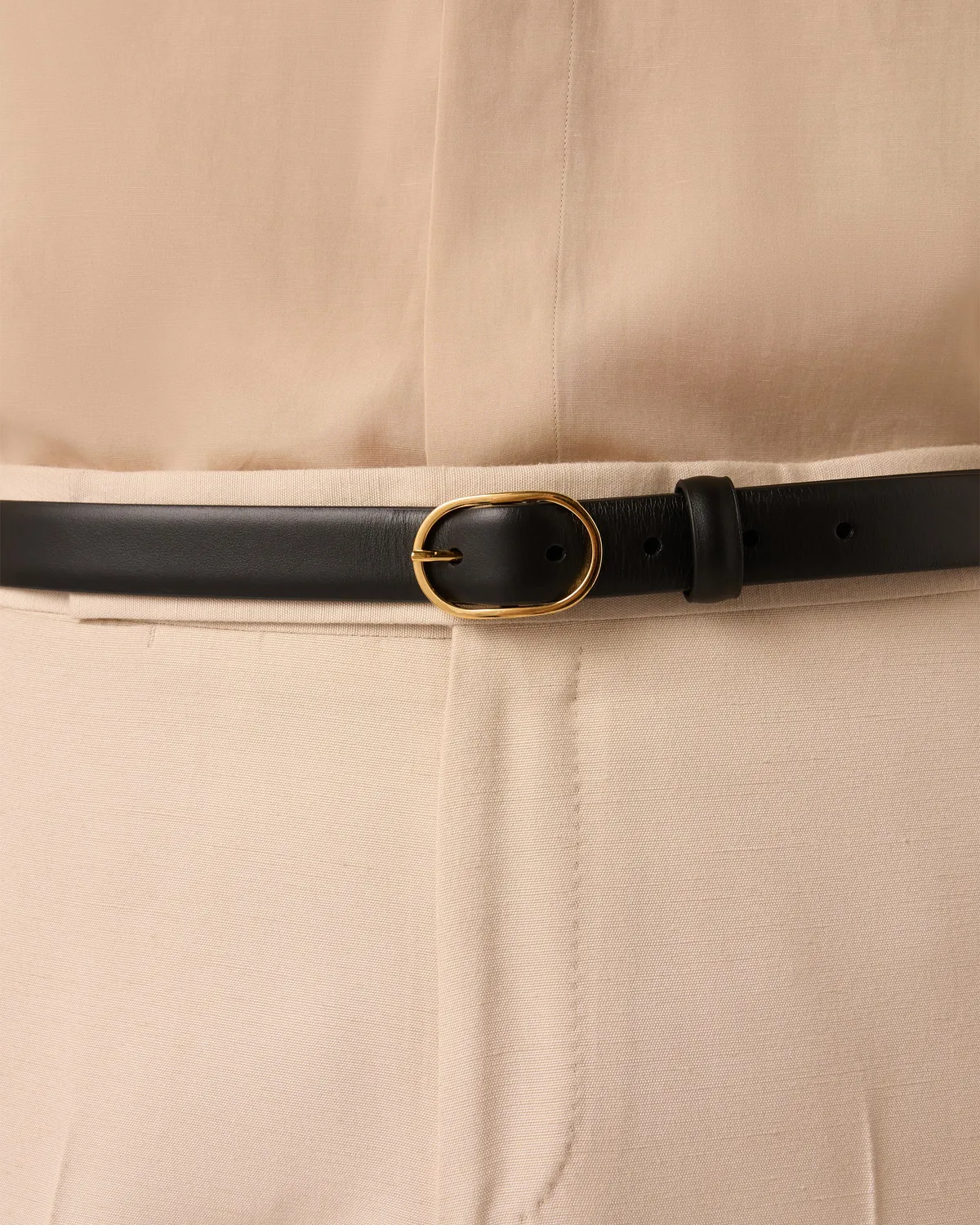 Lardini Cintura Nera in Pelle Fibbia Ovale 25 mm