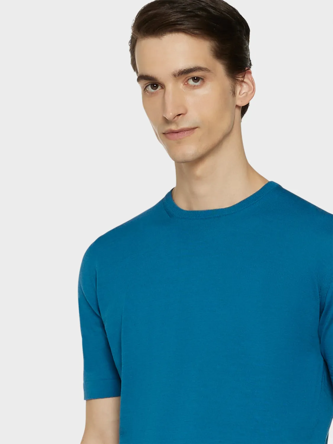 Caruso Butterfly maglia cotone blu navy maniche corte