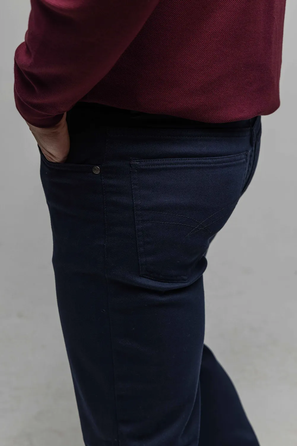 Alain Delon pantaloni casual blu navy vestibilità regolare