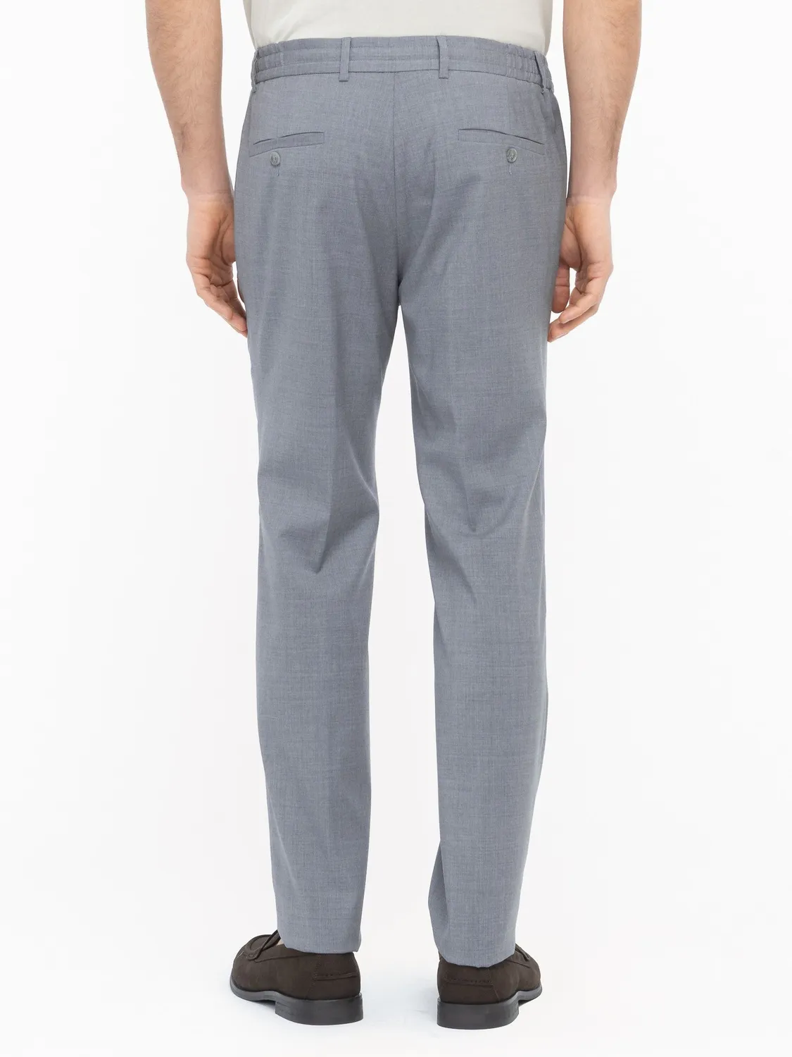 Paoloni Pantalone Jogging Fresco Lana Stretch Grigio