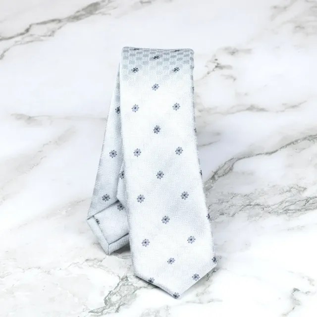 Sarti Toscani cravatta jacquard grigio perla seta 155 cm
