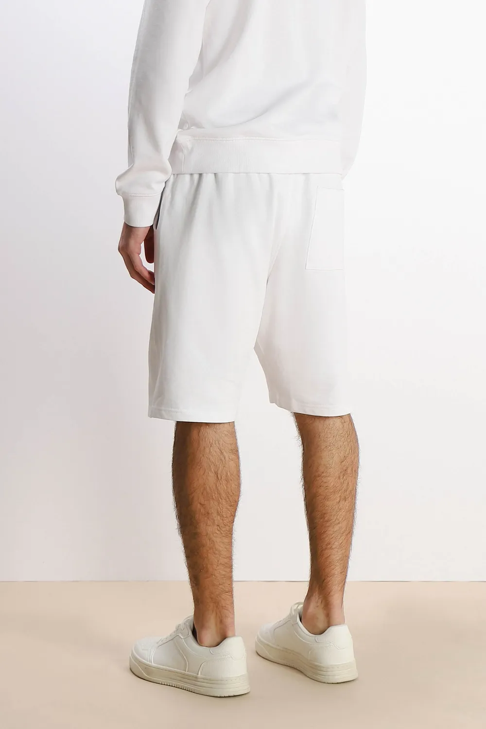 Sonny Bono Bermuda Felpa Basic Bianco in Cotone