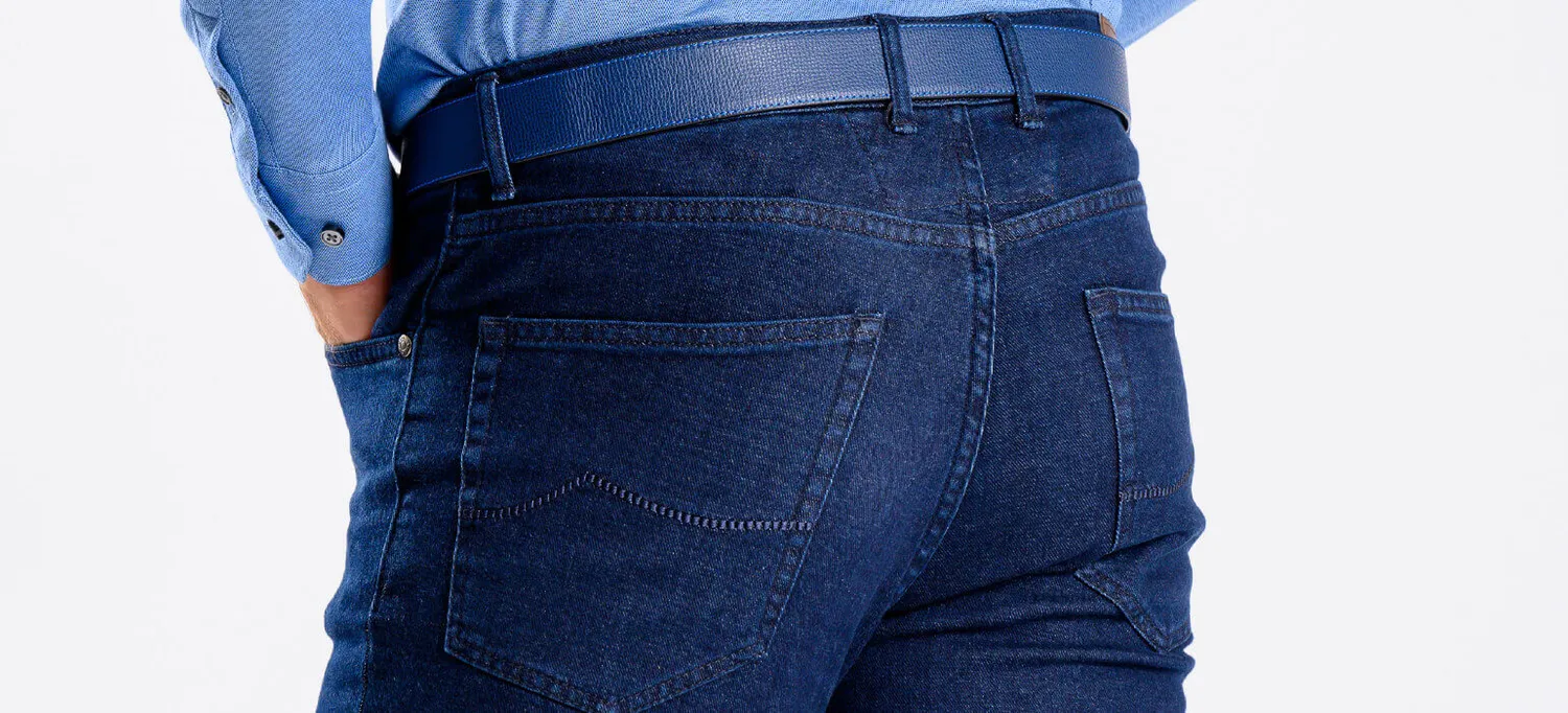 Alain Delon Jeans Blu Scuro Slim Fit Elasticizzati