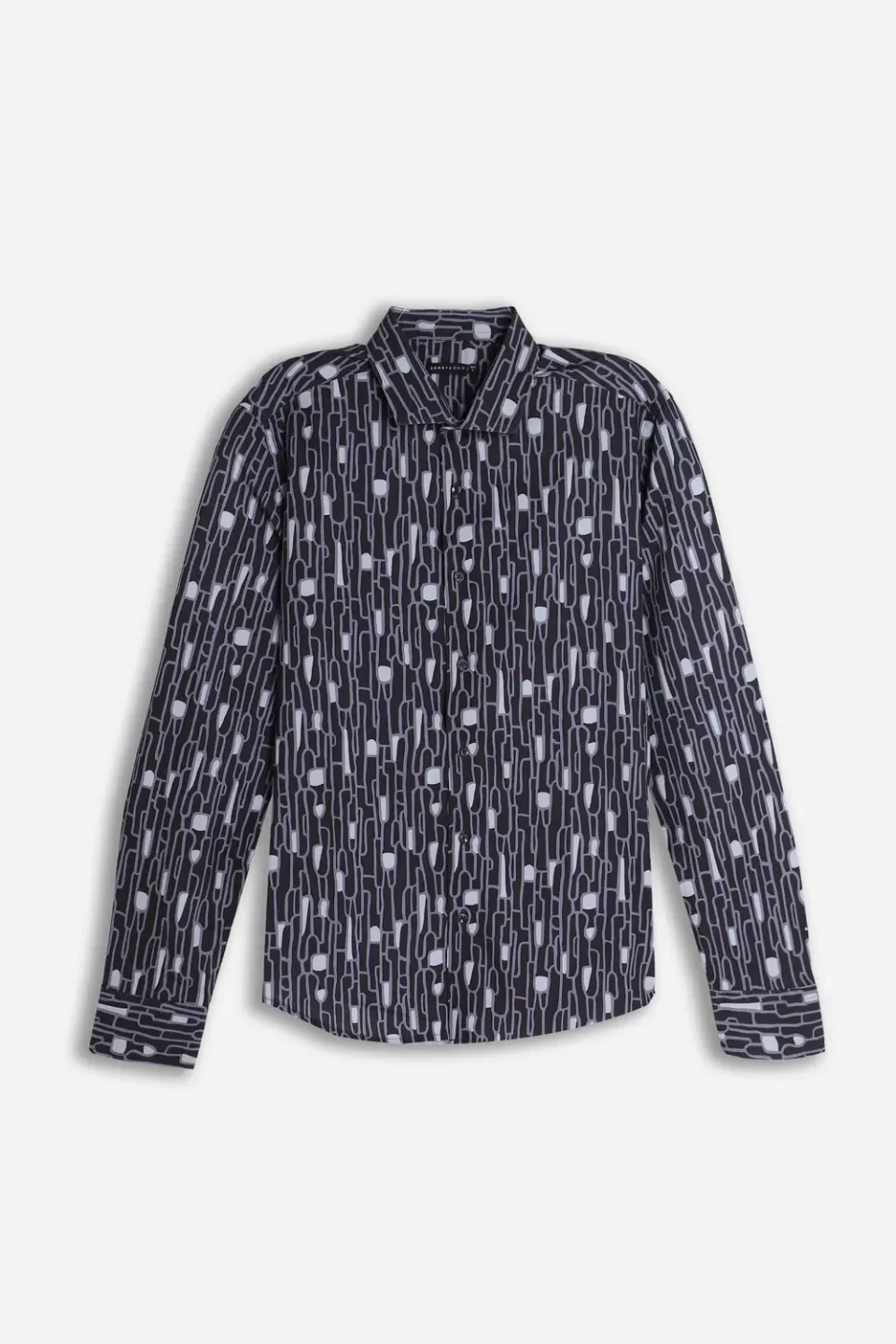 Sonny Bono Camicia Stretch Fantasia Nero sagomata
