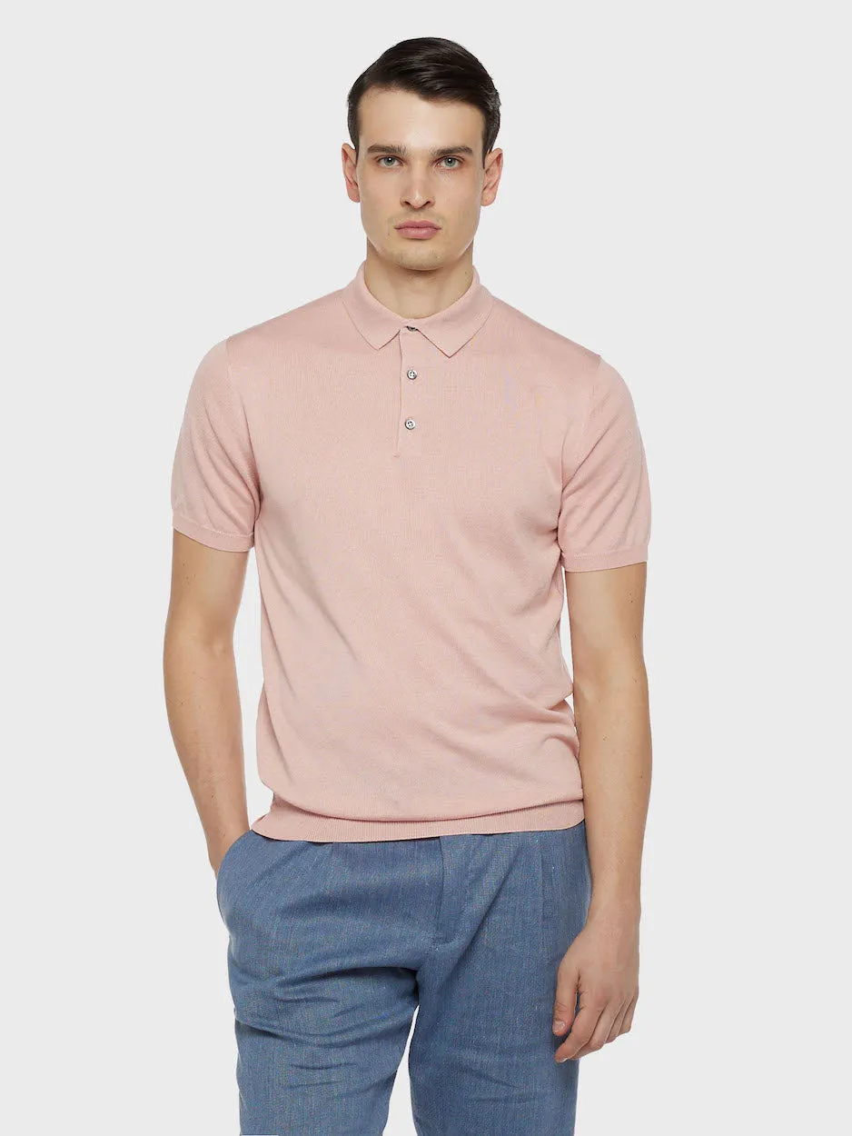 Caruso Polo Maniche Corte Seta Cotone Rosa