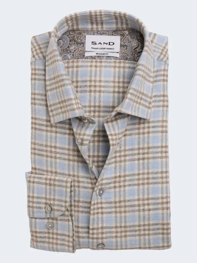 Sand Menswear 8407 State Soft Camicia Flanella a Quadri