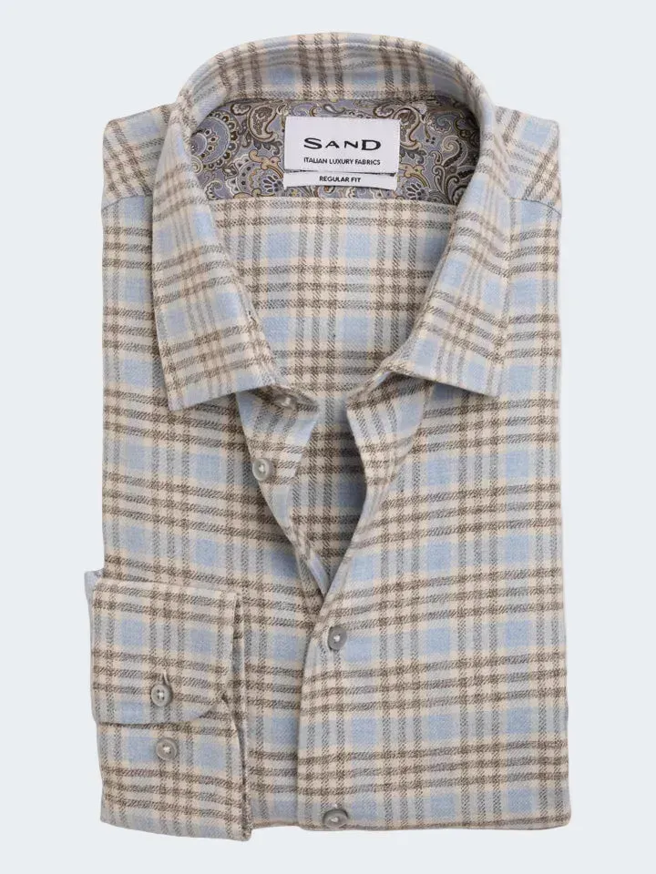 Sand Menswear 8407 State Soft Camicia Flanella a Quadri