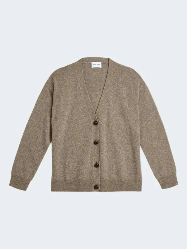 Sand Menswear Asa cardigan yak cammello scollo a V