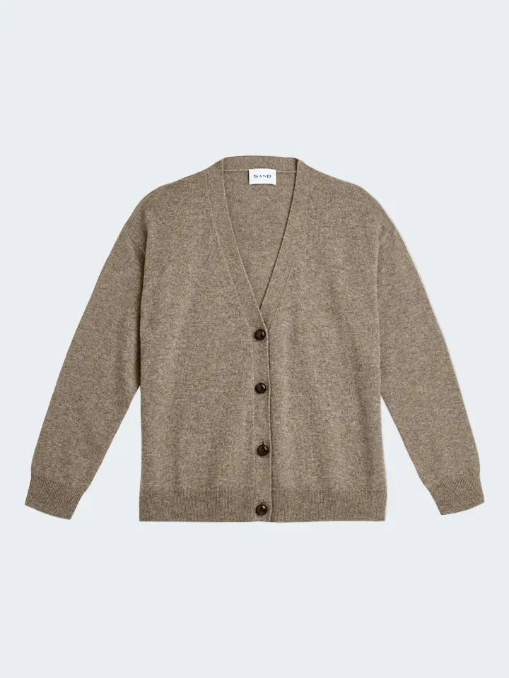 Sand Menswear Asa cardigan yak cammello scollo a V