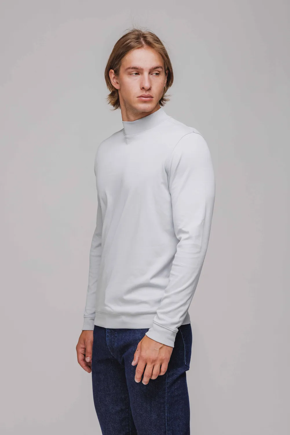 Alain Delon lupetto uomo grigio cotone slim fit