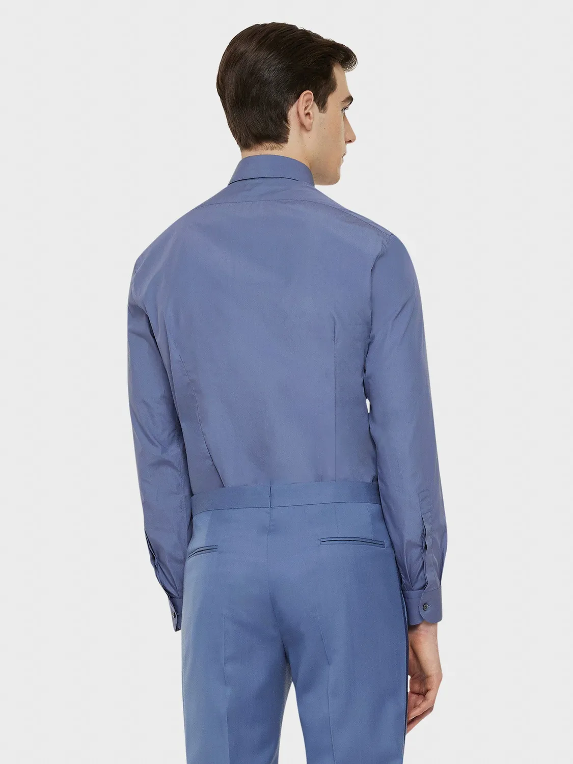 Caruso Butterfly Camicia Slim Cotone Azzurra Collo 39-43