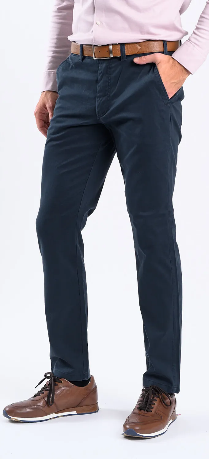 Alain Delon pantalone uomo blu rombi cotone slim fit