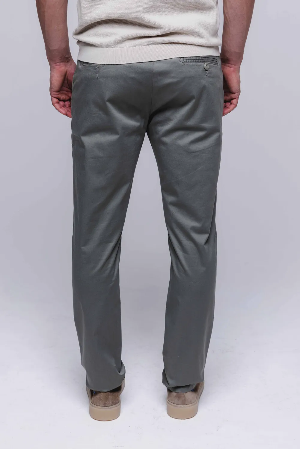 Alain Delon chinos verde oliva cotone elasticizzato