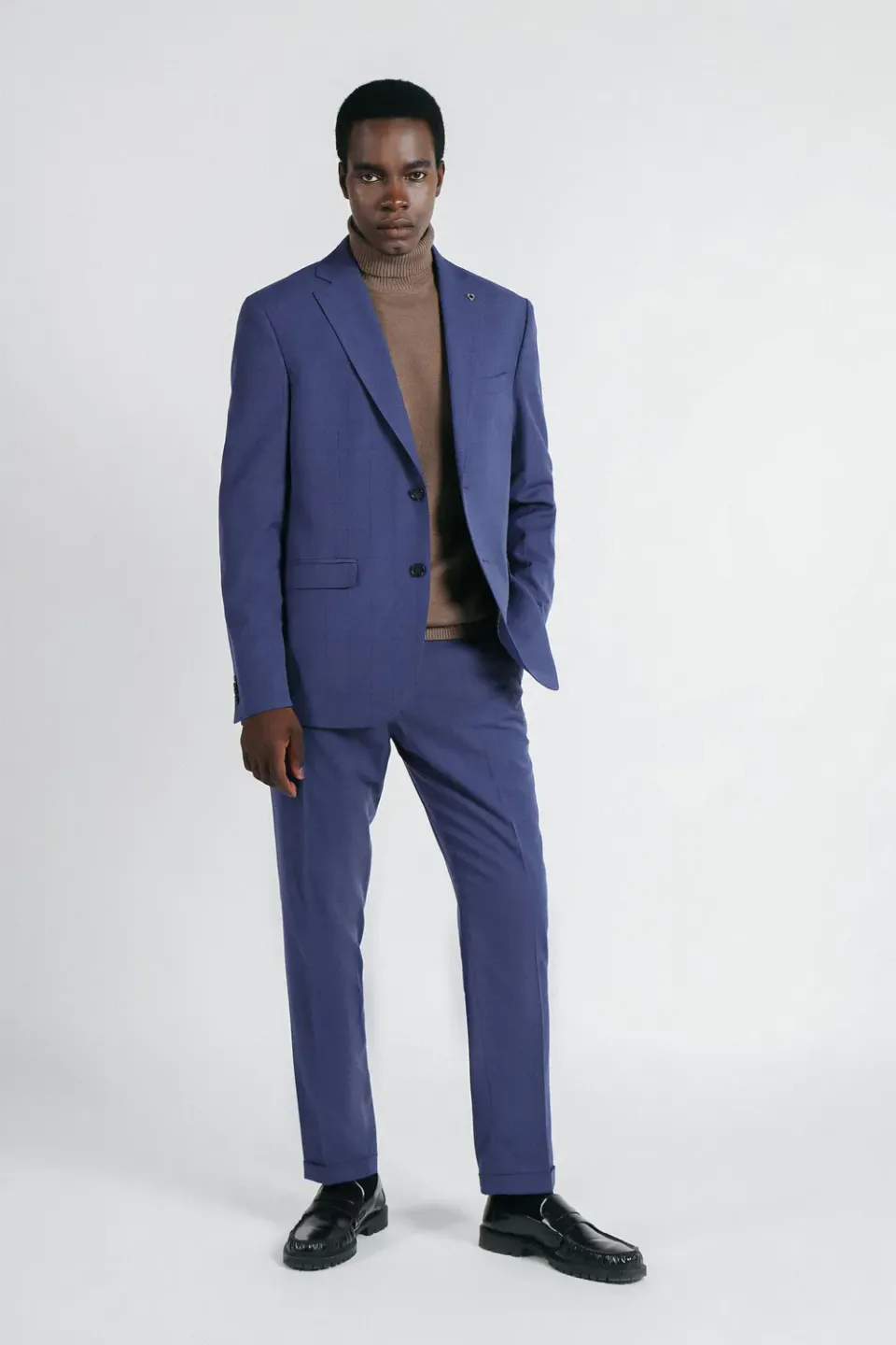 Sonny Bono pantalone abito quadri bluette comfort fit