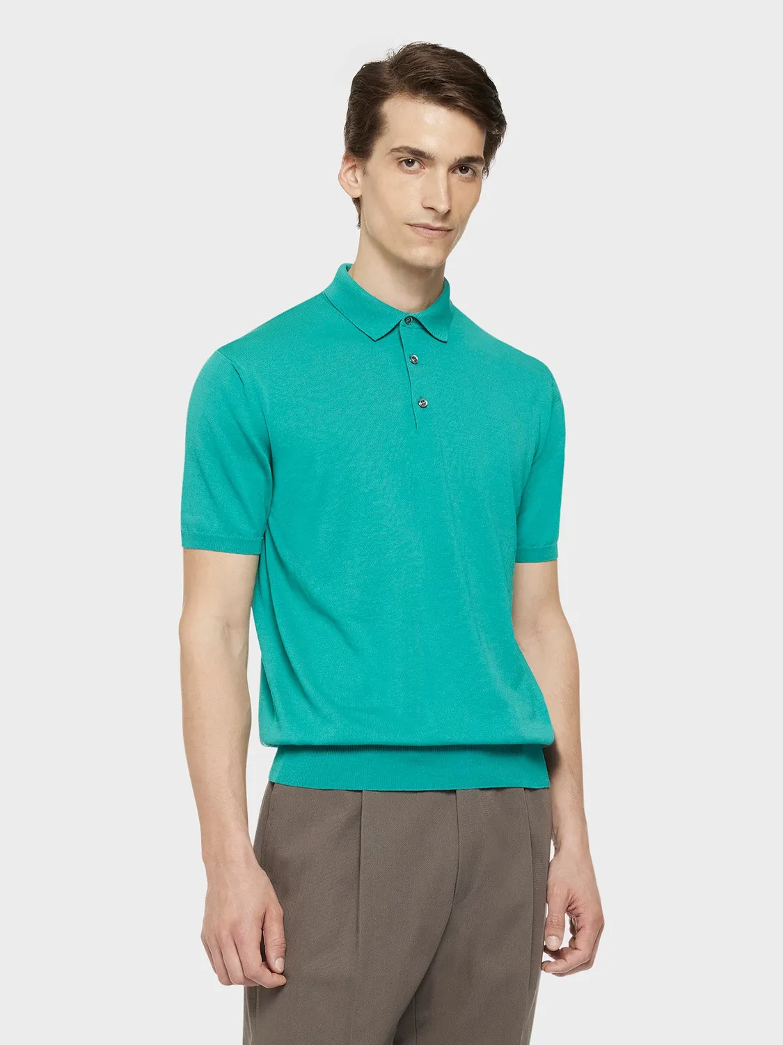 Caruso Butterfly polo cotone verde smeraldo uomo