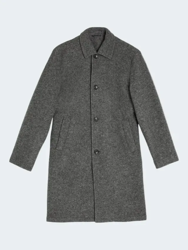 Sand Menswear Aiden cappotto jersey merino grigio stretch
