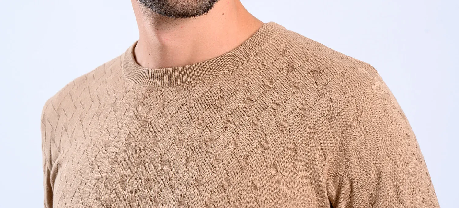 Alain Delon maglione beige cotone slim fit
