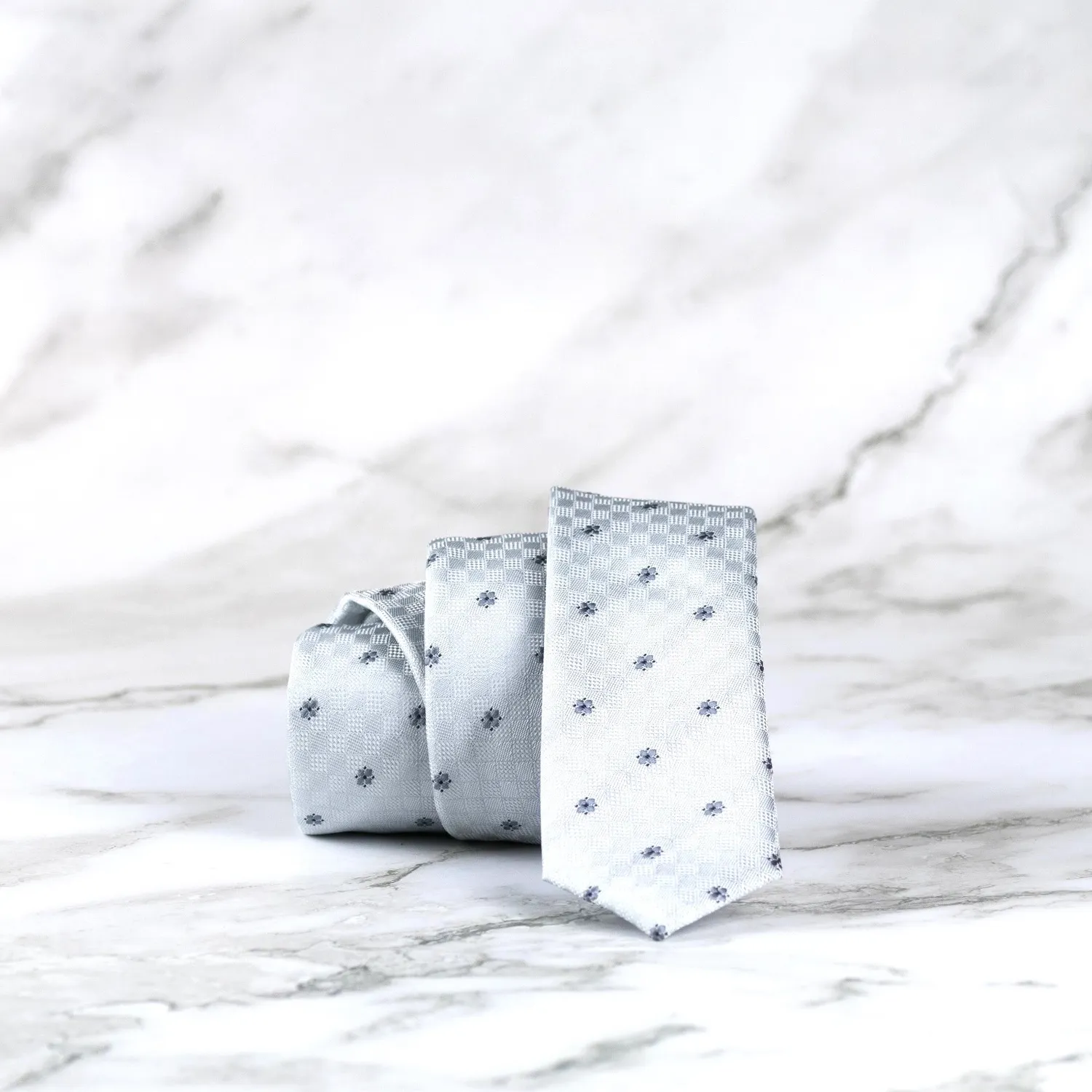 Sarti Toscani cravatta jacquard grigio perla seta 155 cm