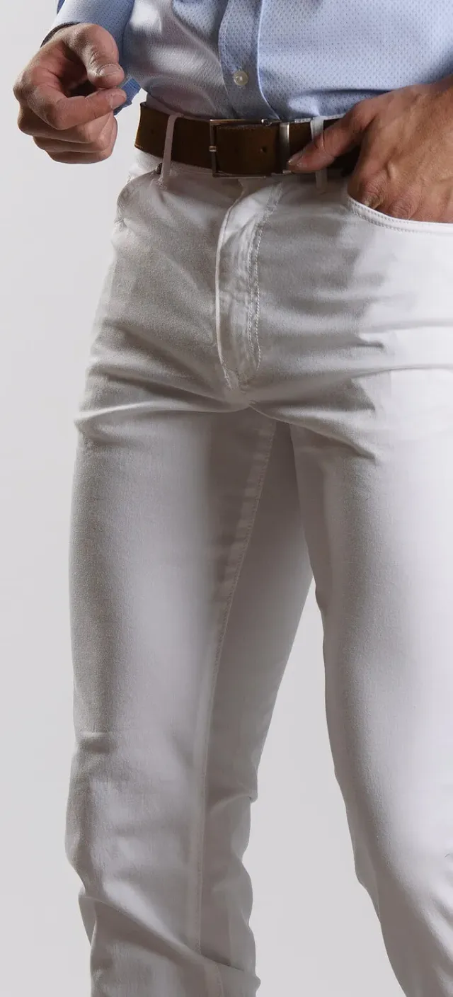 Alain Delon jeans bianchi cotone elasticizzati casual