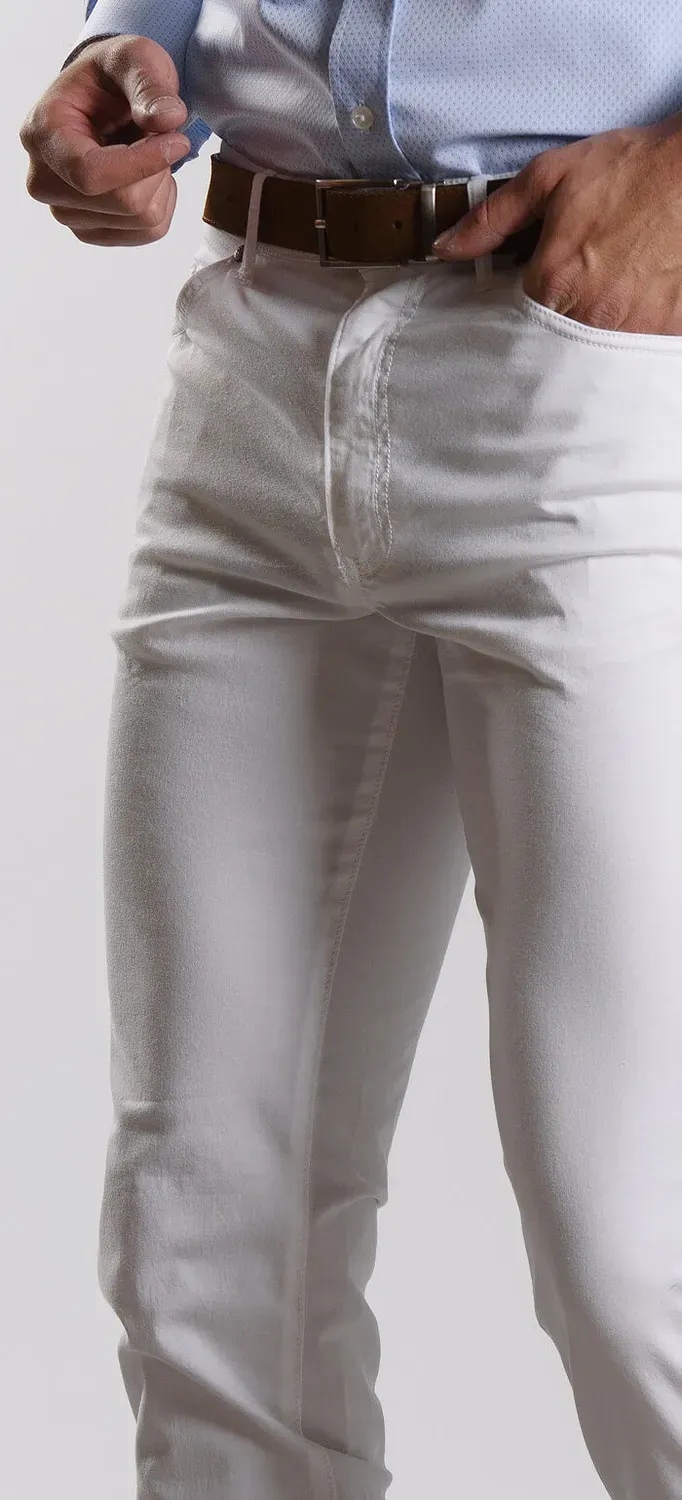 Alain Delon jeans bianchi cotone elasticizzati casual