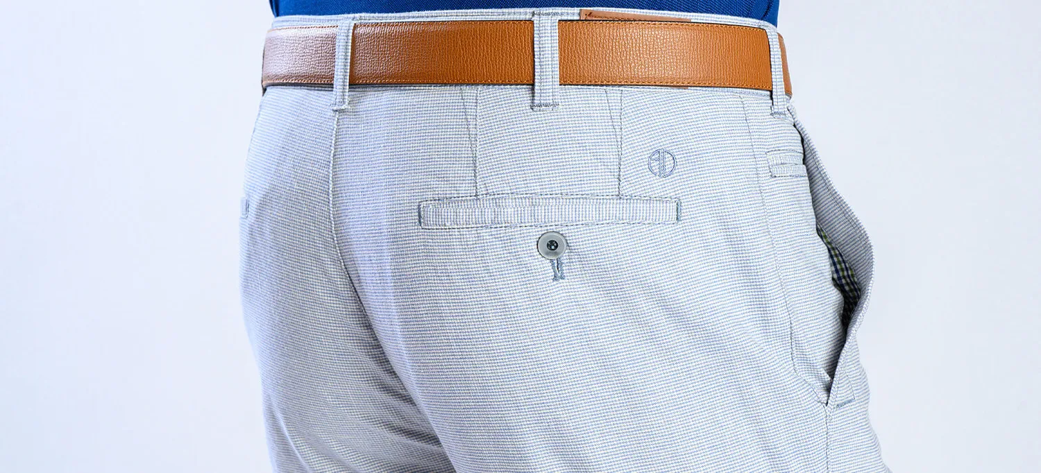 Alain Delon chino pepito grigio-blu lino slim fit