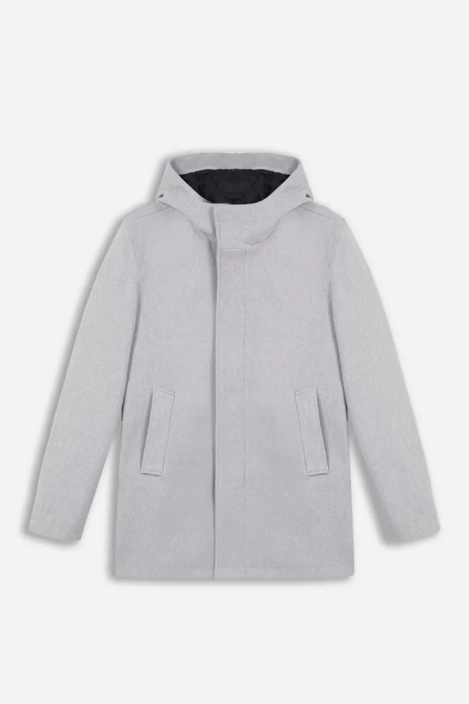 Sonny Bono Cappotto con Cappuccio Grigio Chiaro