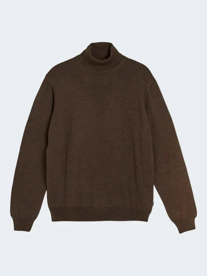 Sand Menswear Merino Id maglione lana collo alto marrone