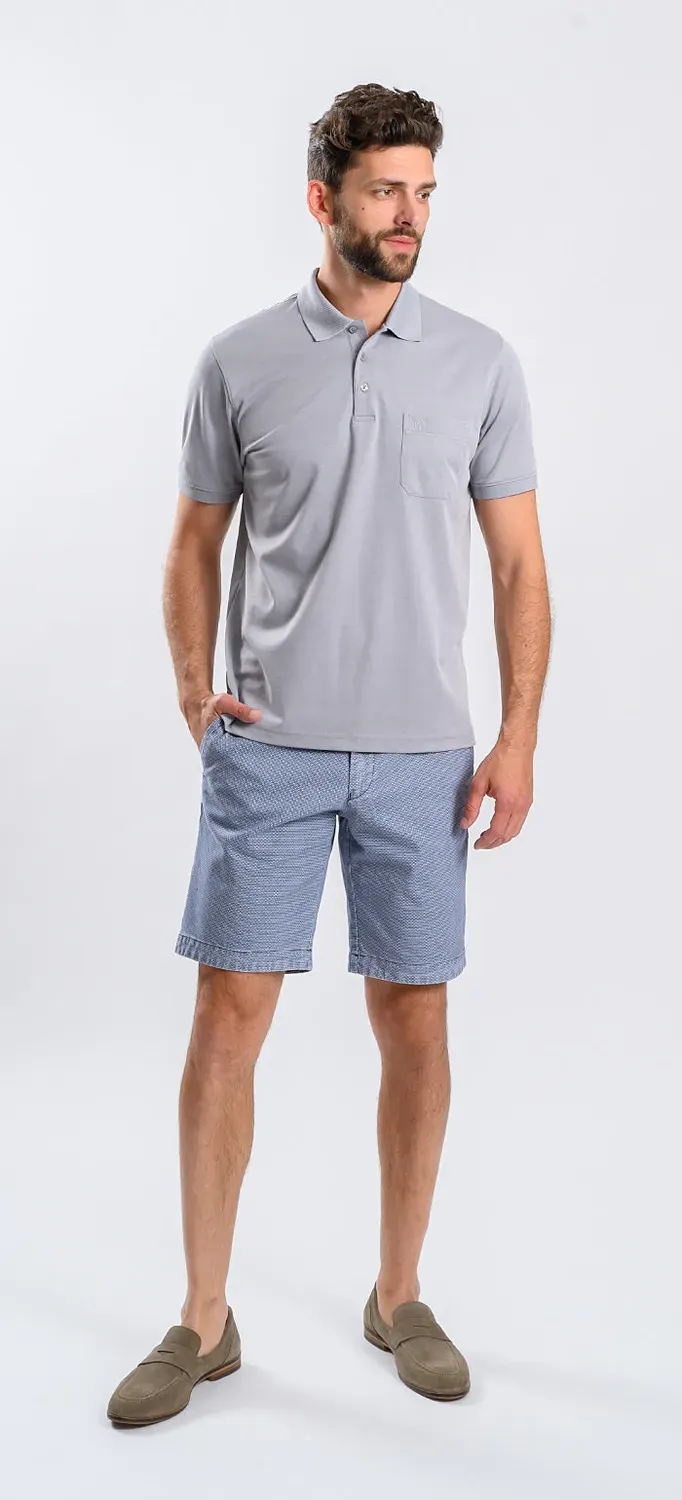 Alain Delon polo grigia slim micropima cotone