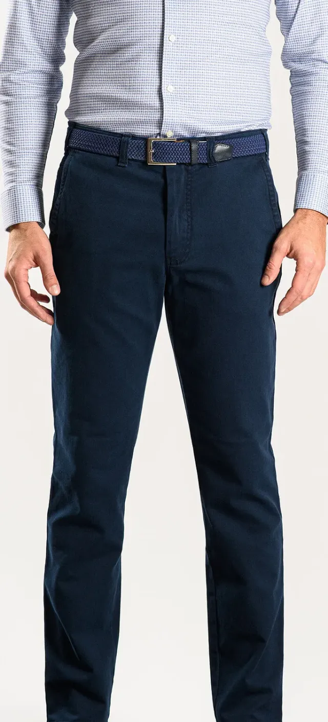 Alain Delon Pantaloni Blu Cotone Uomo Slim 35/34