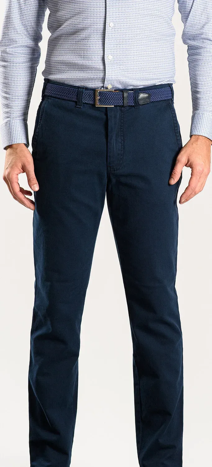 Alain Delon Pantaloni Blu Cotone Uomo Slim 35/34