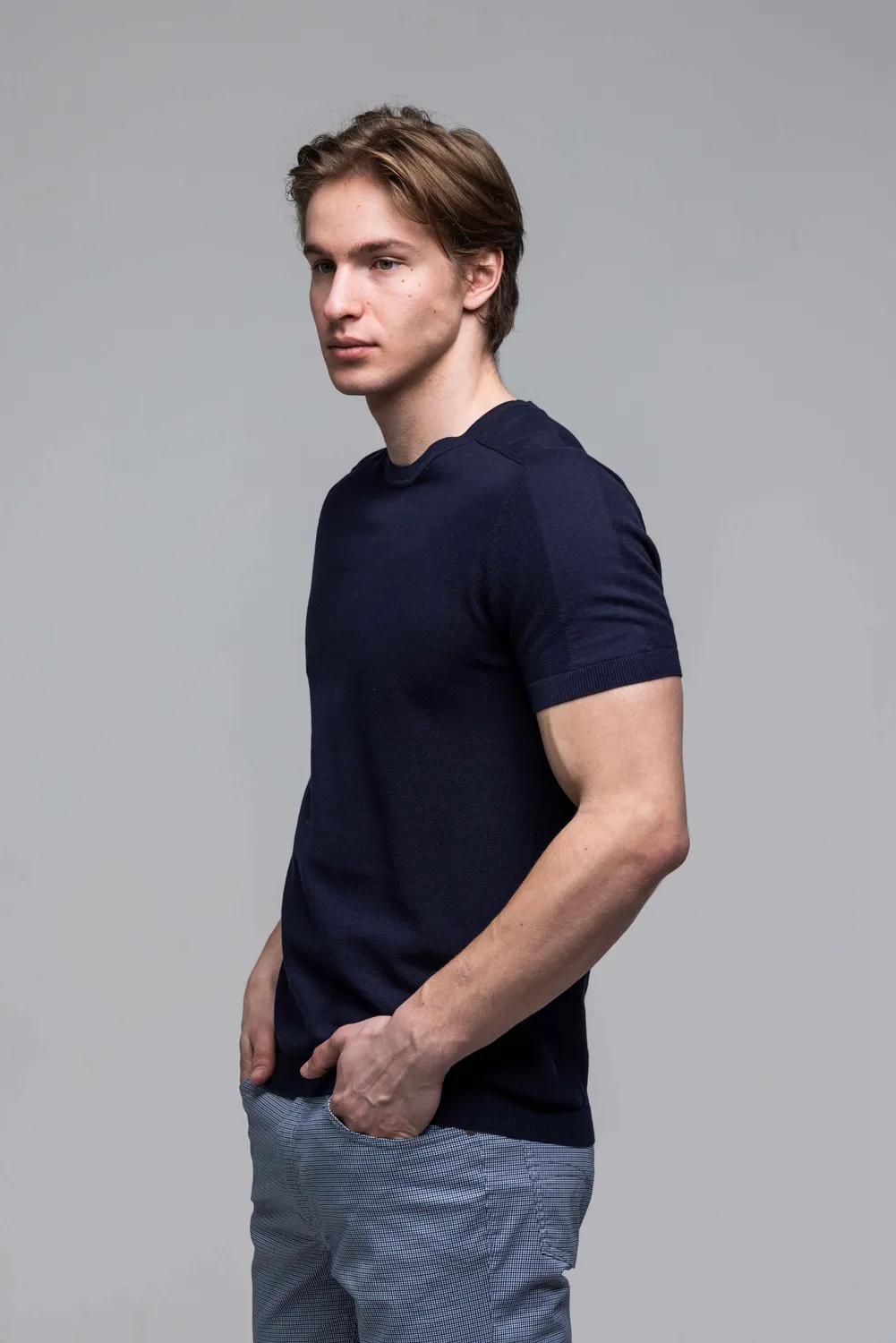 Alain Delon T-Shirt Blu Maglia Cotone 100% L