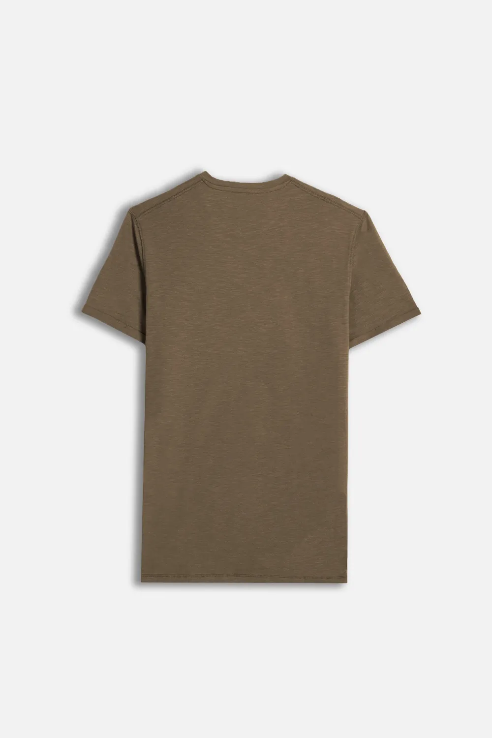 Sonny Bono T-Shirt Slub con Taschino Fango 100% Cotone