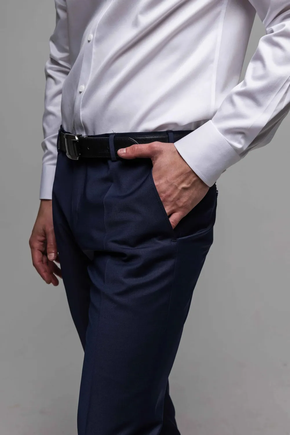 Alain Delon Basic pantalone classico blu scuro