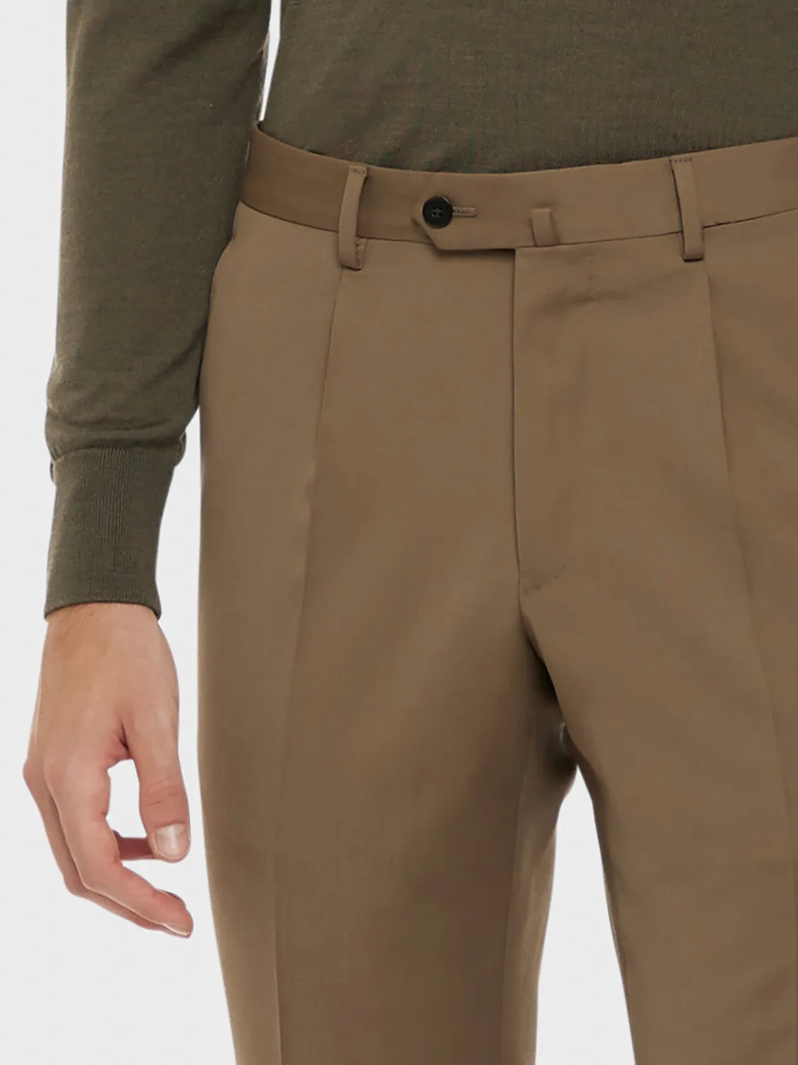 Caruso pantalone slim lana Houdini beige