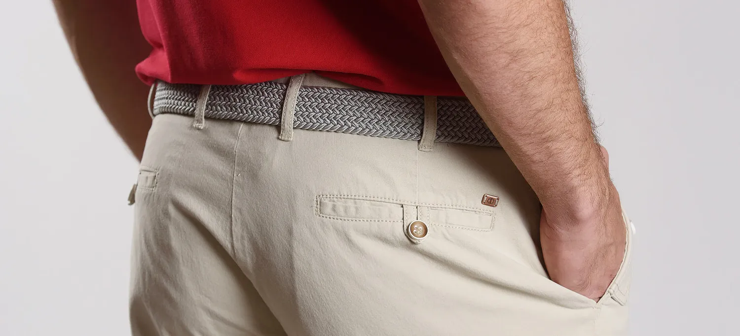Alain Delon bermuda slim fit beige in cotone