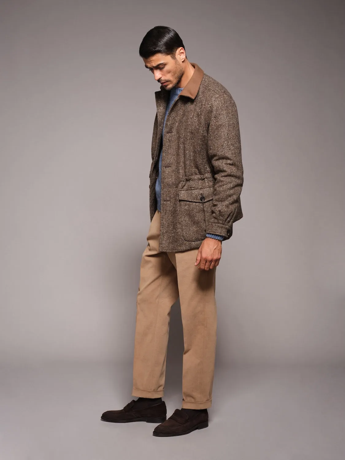 Caruso Dalila Giacca Lana Donegal Beige 48