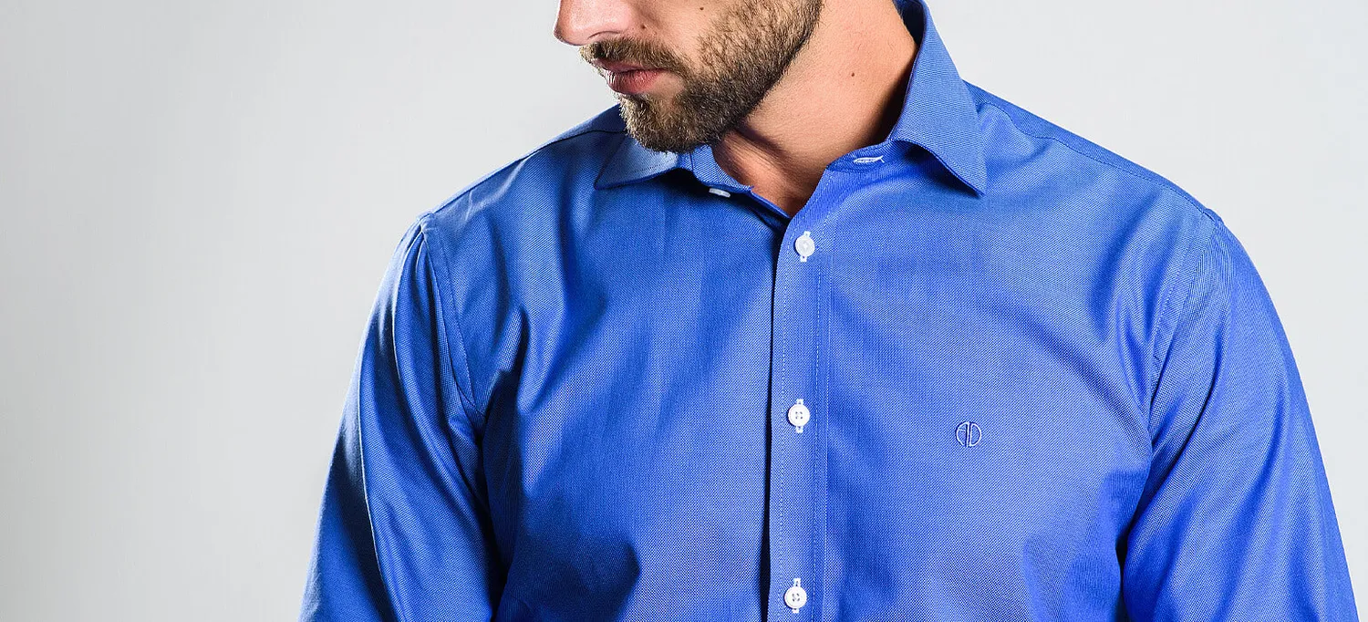 Alain Delon camicia classica blu cotone regular