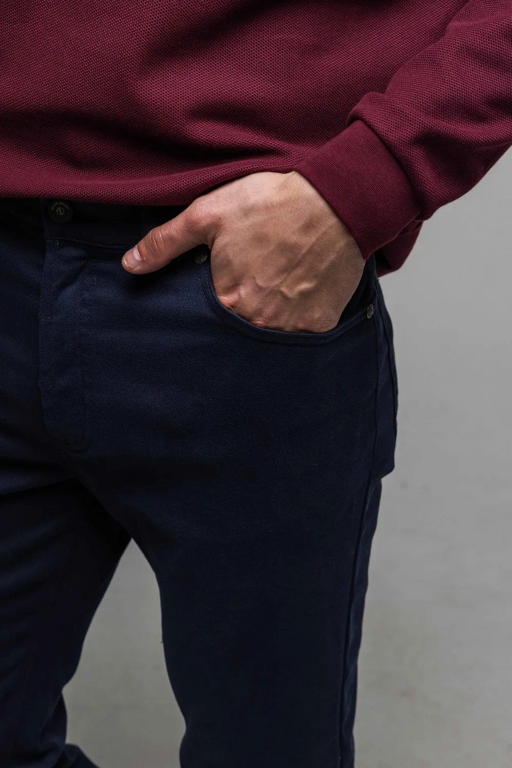 Alain Delon pantaloni casual blu navy vestibilità regolare
