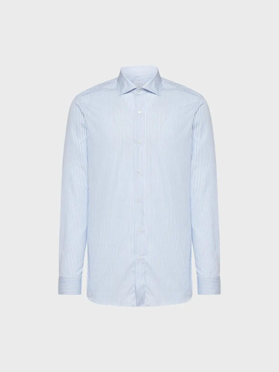 Caruso Butterfly camicia slim cotone azzurra a righe
