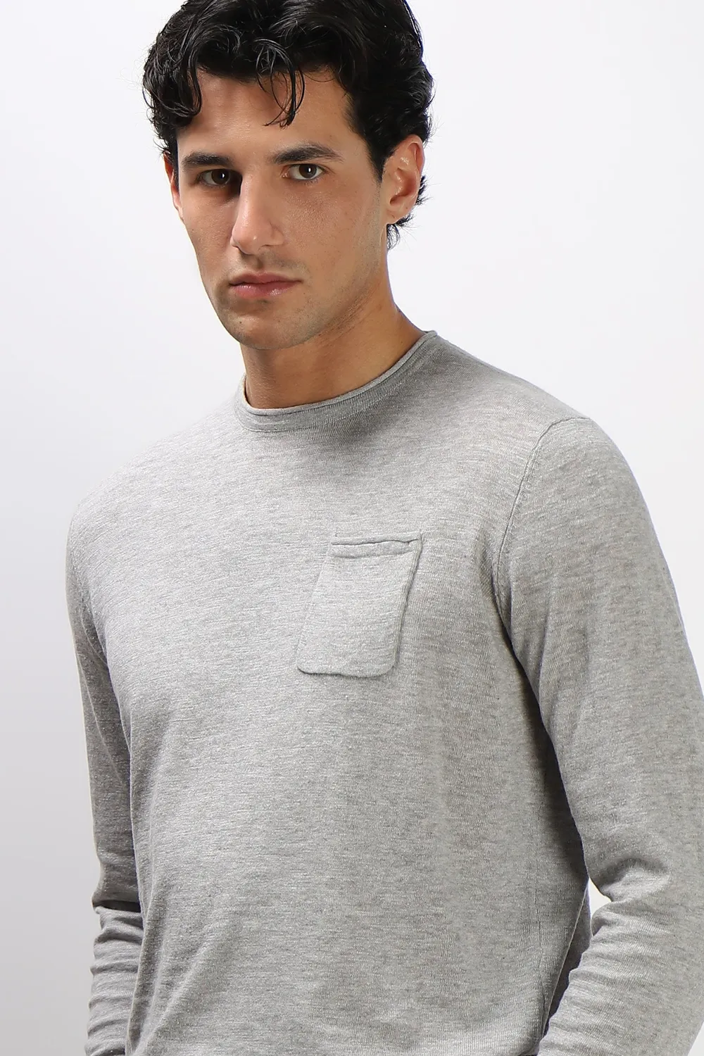 Sonny Bono Taschino maglia cotone grigio medio