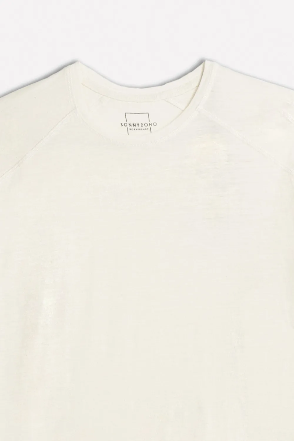 Sonny Bono slub t-shirt girocollo gesso